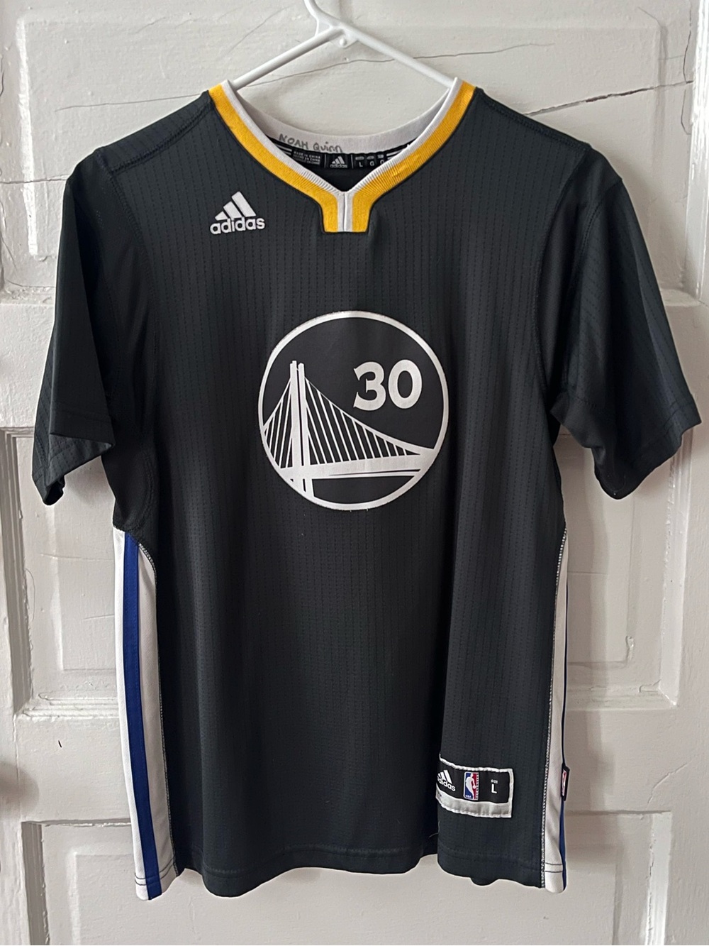 Steph Curry 2014-2105 Golden State Warriors Jersey — Adidas Swingman Youth L